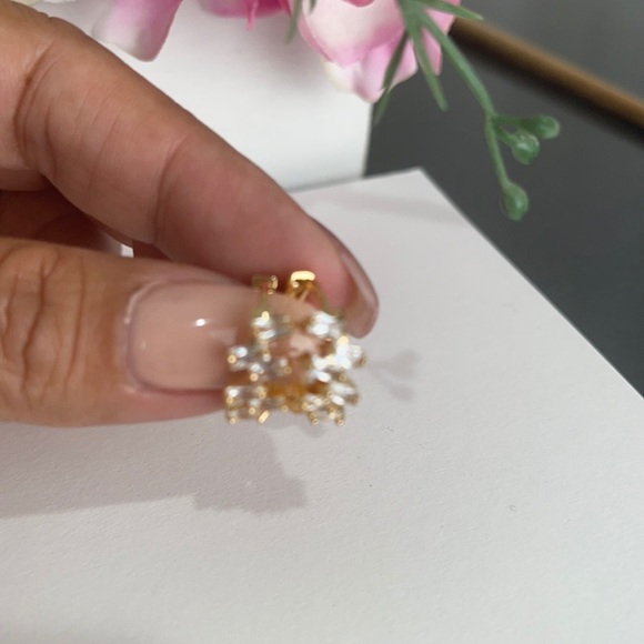Gold Filled Clear zirconia Embellished Mini hoop - Picture 8 of 11